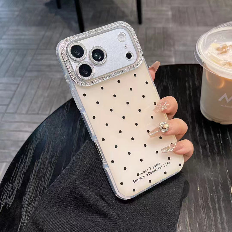 〖i968〗アルファベットと水玉がモダンなアクセント iPhone 17 17Pro ケース