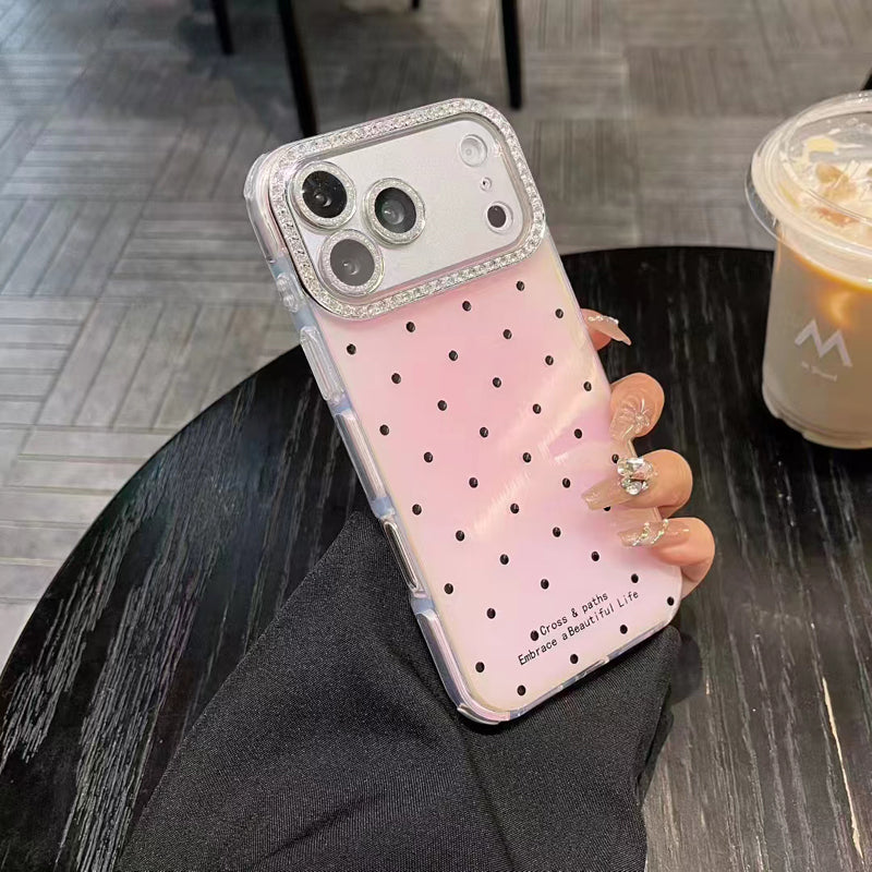 〖i968〗アルファベットと水玉がモダンなアクセント iPhone 17 17Pro ケース