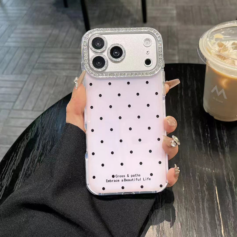 〖i968〗アルファベットと水玉がモダンなアクセント iPhone 17 17Pro ケース