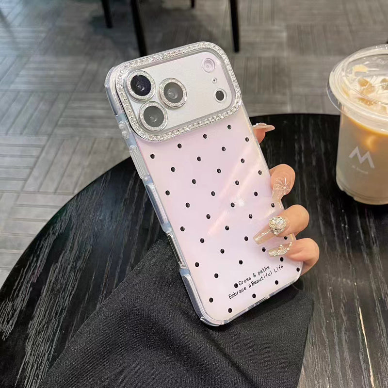 〖i968〗アルファベットと水玉がモダンなアクセント iPhone 17 17Pro ケース