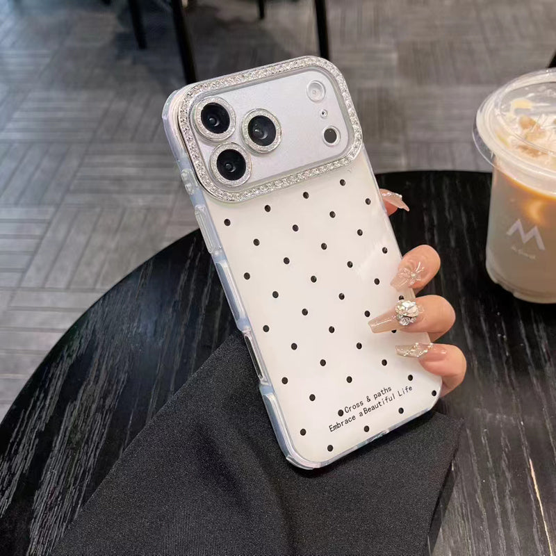 〖i968〗アルファベットと水玉がモダンなアクセント iPhone 17 17Pro ケース