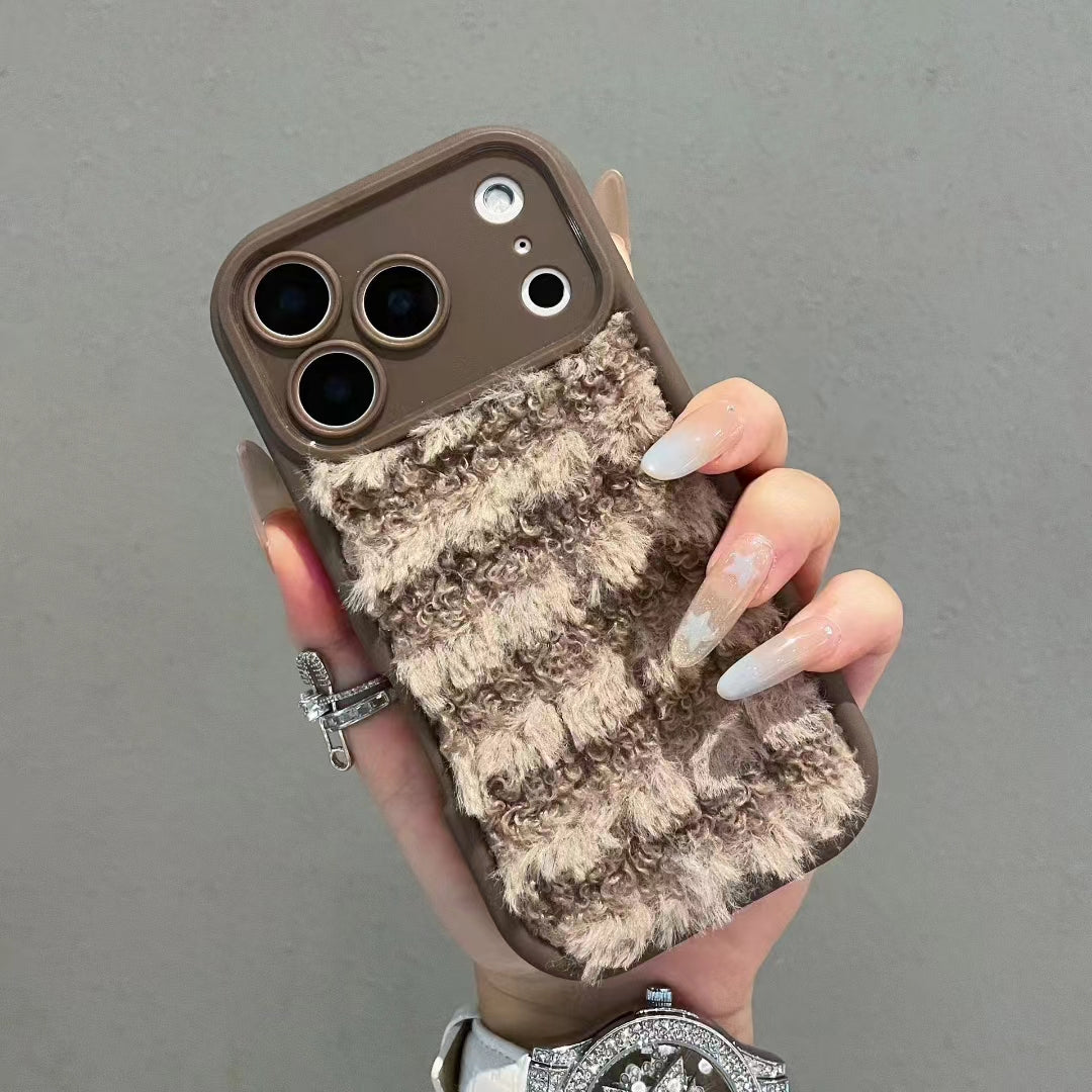 〖i970〗ふわっち チェックの冬iPhone 17 17Pro Max スマホケース