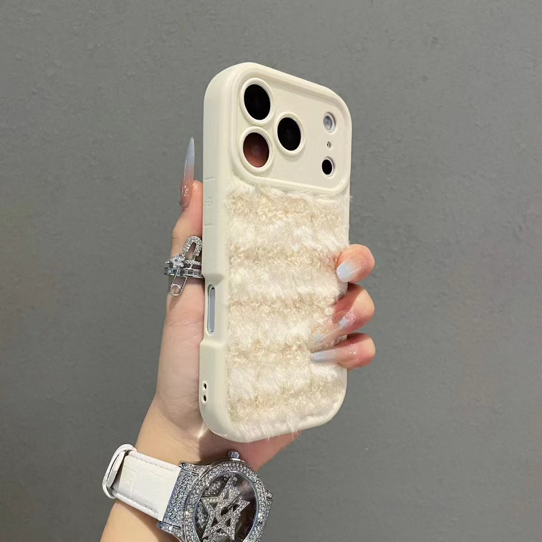 〖i970〗ふわっち チェックの冬iPhone 17 17Pro Max スマホケース