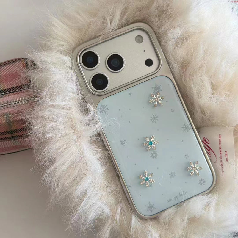 〖i974〗ミニマル立体スノーフレーク iPhone 17 17Pro 17ProMax ケース