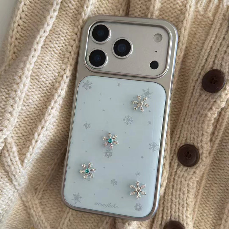 〖i974〗ミニマル立体スノーフレーク iPhone 17 17Pro 17ProMax ケース