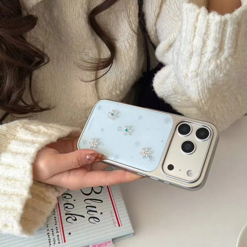 〖i974〗ミニマル立体スノーフレーク iPhone 17 17Pro 17ProMax ケース