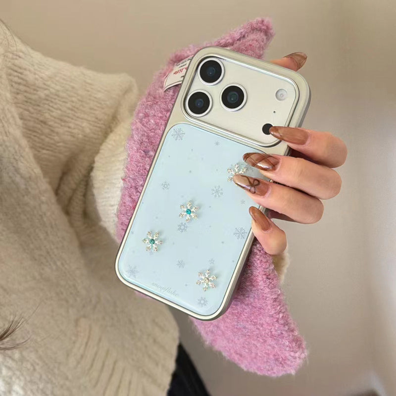 〖i974〗ミニマル立体スノーフレーク iPhone 17 17Pro 17ProMax ケース