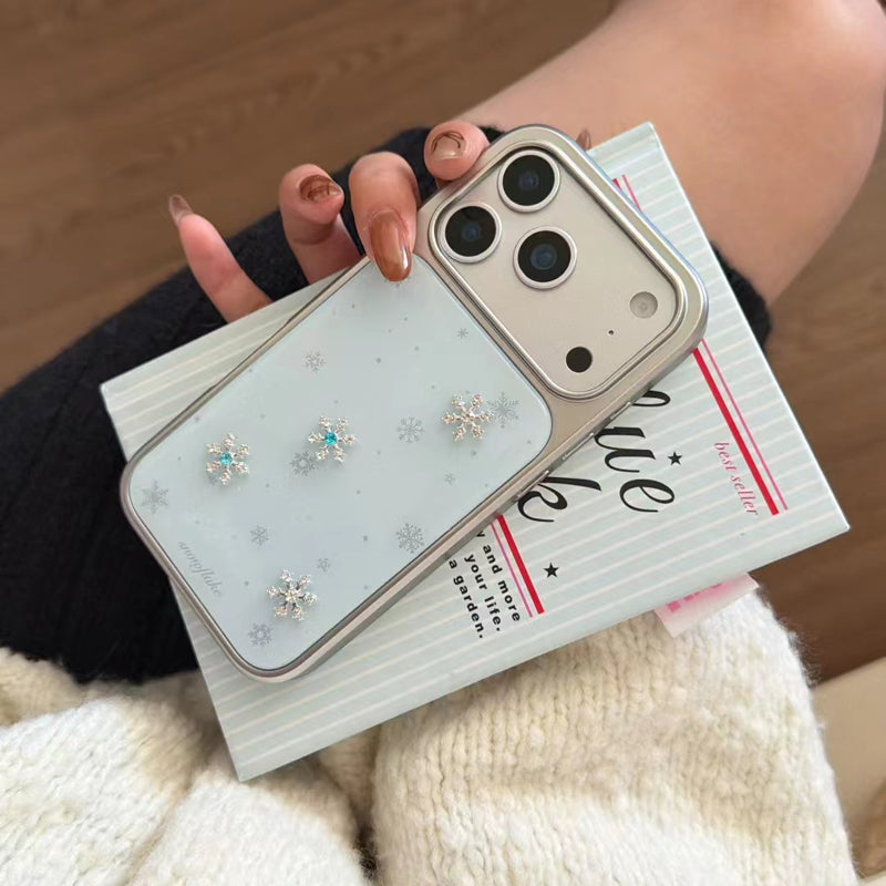 〖i974〗ミニマル立体スノーフレーク iPhone 17 17Pro 17ProMax ケース