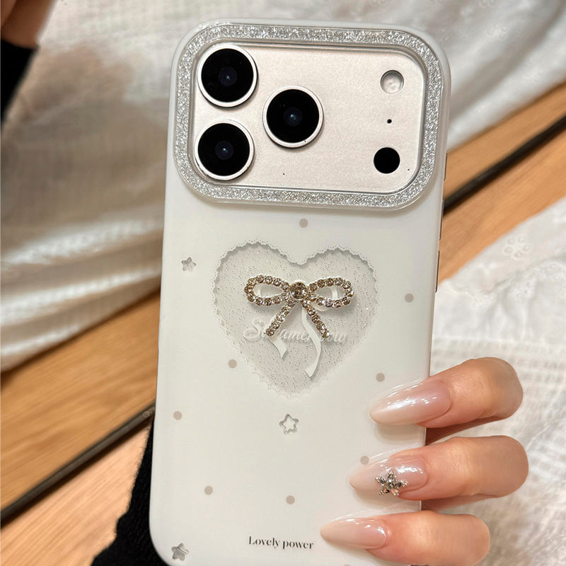 〖i951〗ハートとリボン/ちょうちょ結びのスマホケース