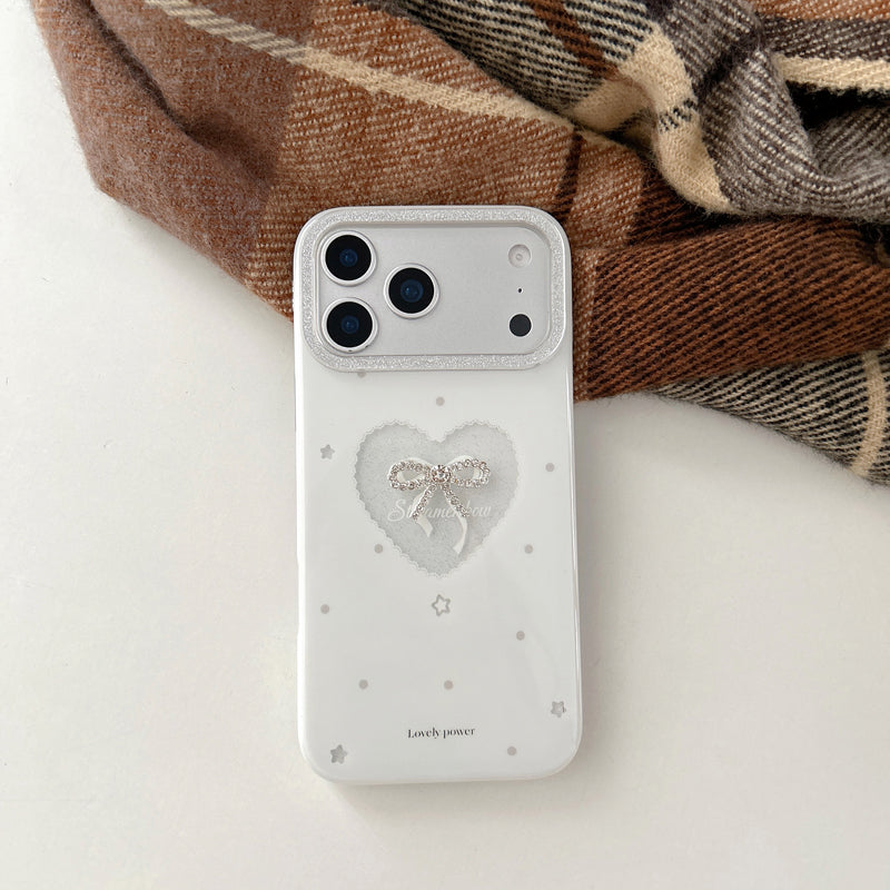 〖i951〗ハートとリボン/ちょうちょ結びのスマホケース