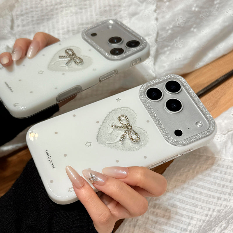 〖i951〗ハートとリボン/ちょうちょ結びのスマホケース