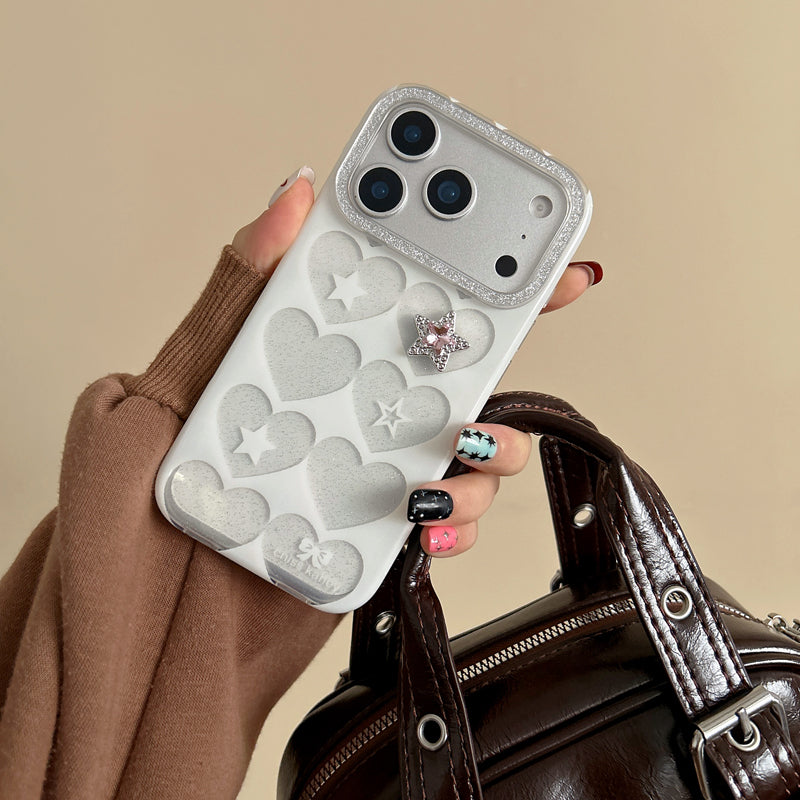 〖i954〗iPhone 17Pro 全面ハートのスマホケース