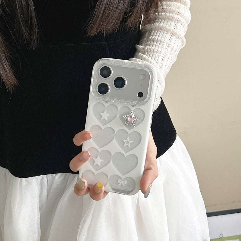 〖i954〗iPhone 17Pro 全面ハートのスマホケース