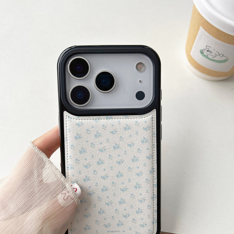 〖i957〗ブルーの小花がいっぱいのiPhone 17 17Pro スマホケース