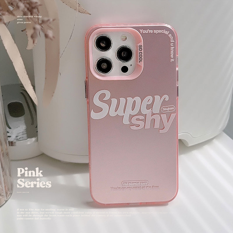 〖i737〗ピンク文字のスマホケース,iPhone14 カバー ピンク,スマホケース ピンク