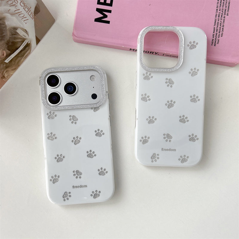 〖i972〗キラキラ 猫の肉球 スマホケースiPhone 17 17Pro Maxケース