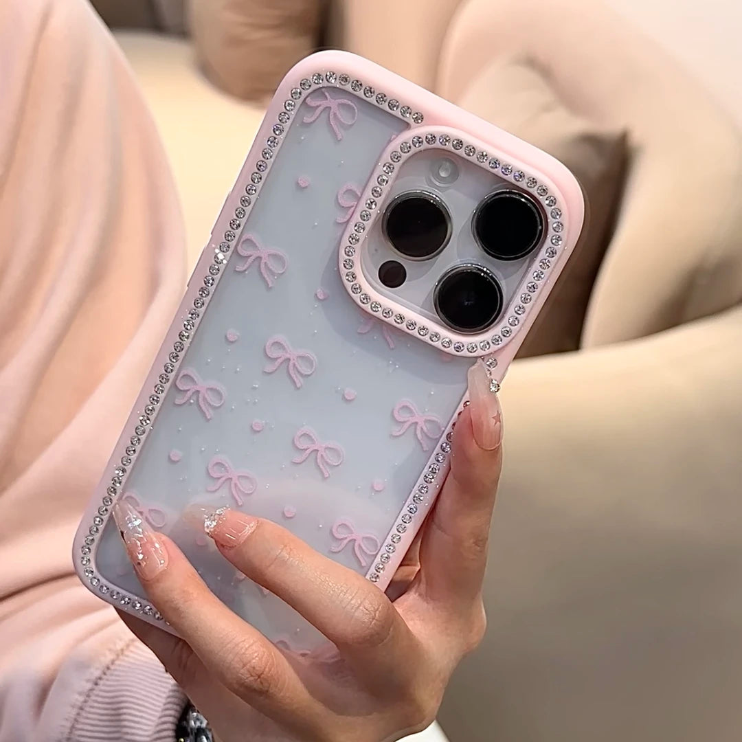 〖i947〗iPhoneケース リボン 韓国,スマホケース リボン キラキラ