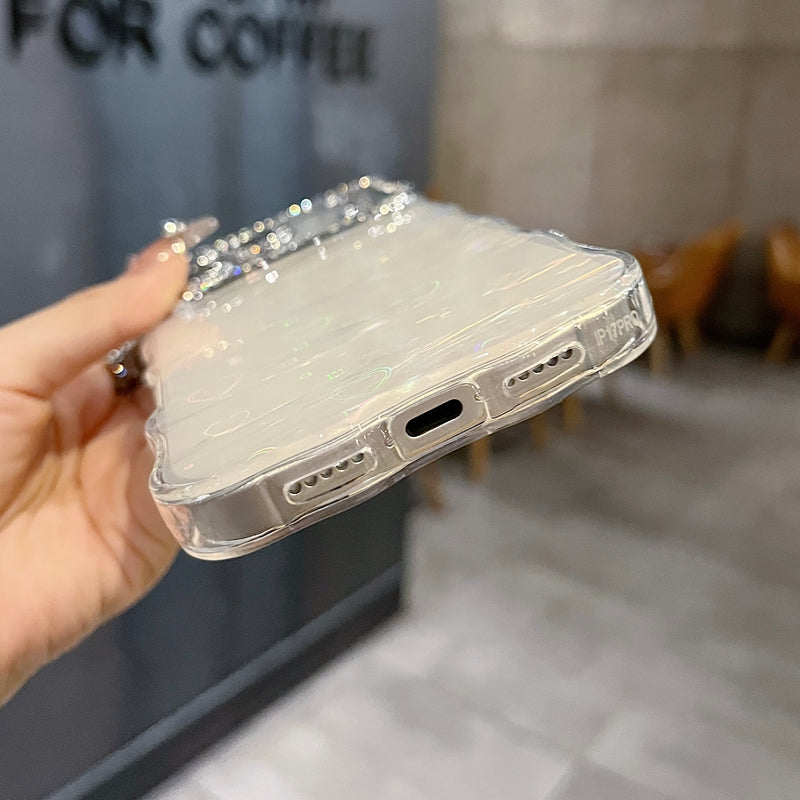 〖i962〗iPhone 17 17Pro キラキラのハートと星のスマホケース