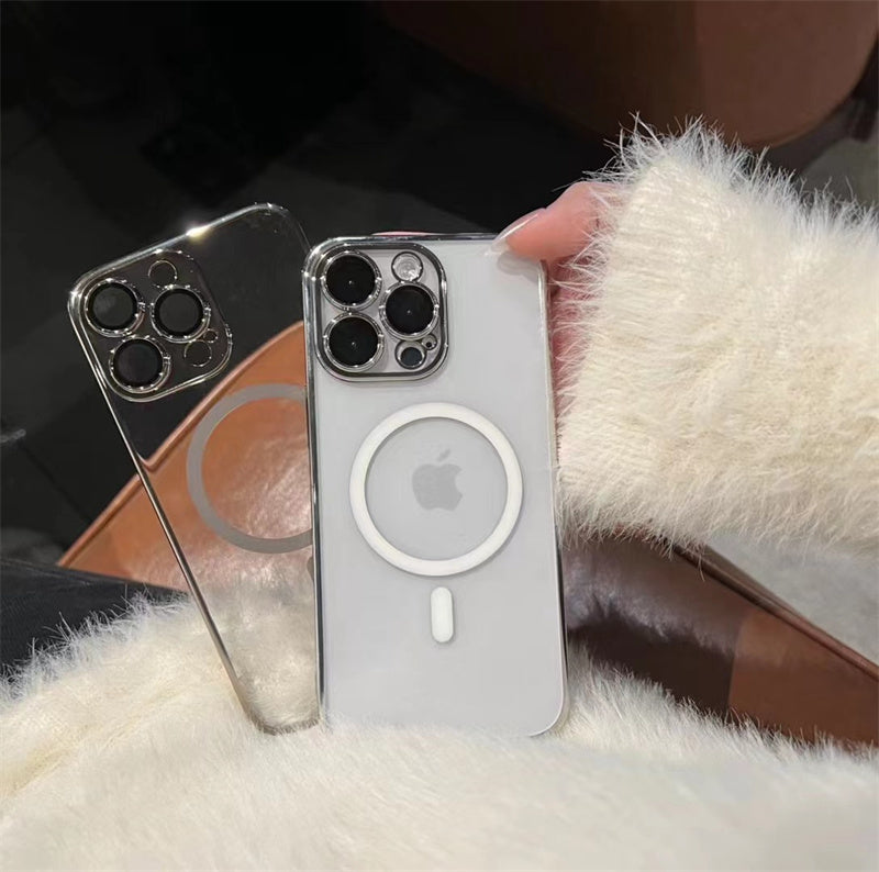 〖i789〗メッキiPhoneケース,超薄型iPhone15ケース,携帯ケース磁石