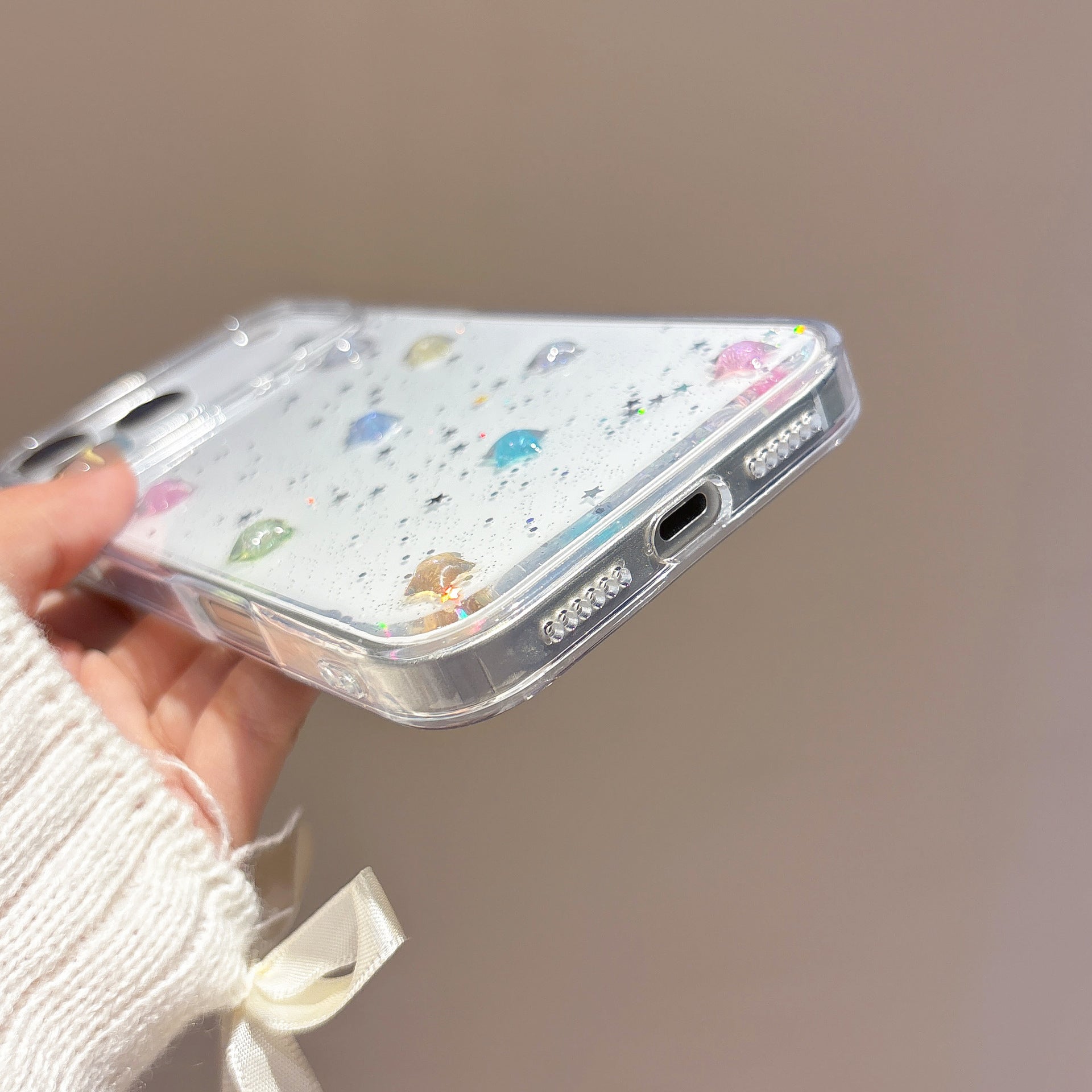 〖i971〗韓国風 レジン スター スマホケースiPhone 17 17Proケース