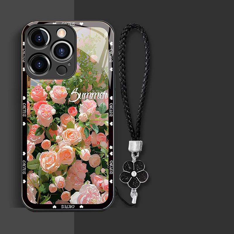 〖i706〗アイフォン 15 プロ カバー,ピンクのバラスマホケース,iPhone 13 14Pro Max ケース