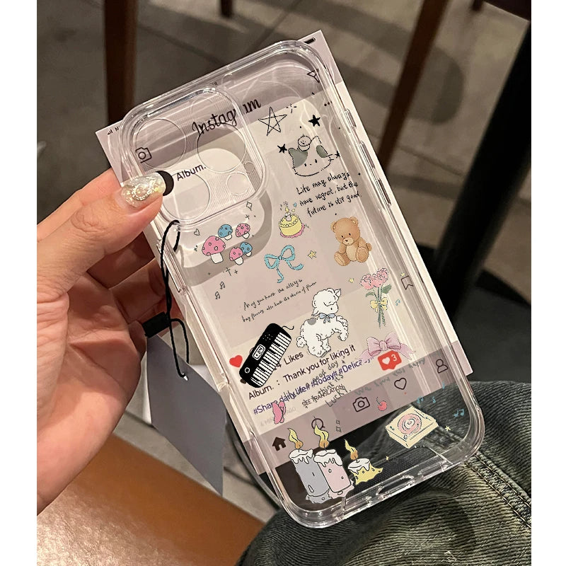 〖i967〗透明 子犬 アルファベット カートゥーン iPhone ケース