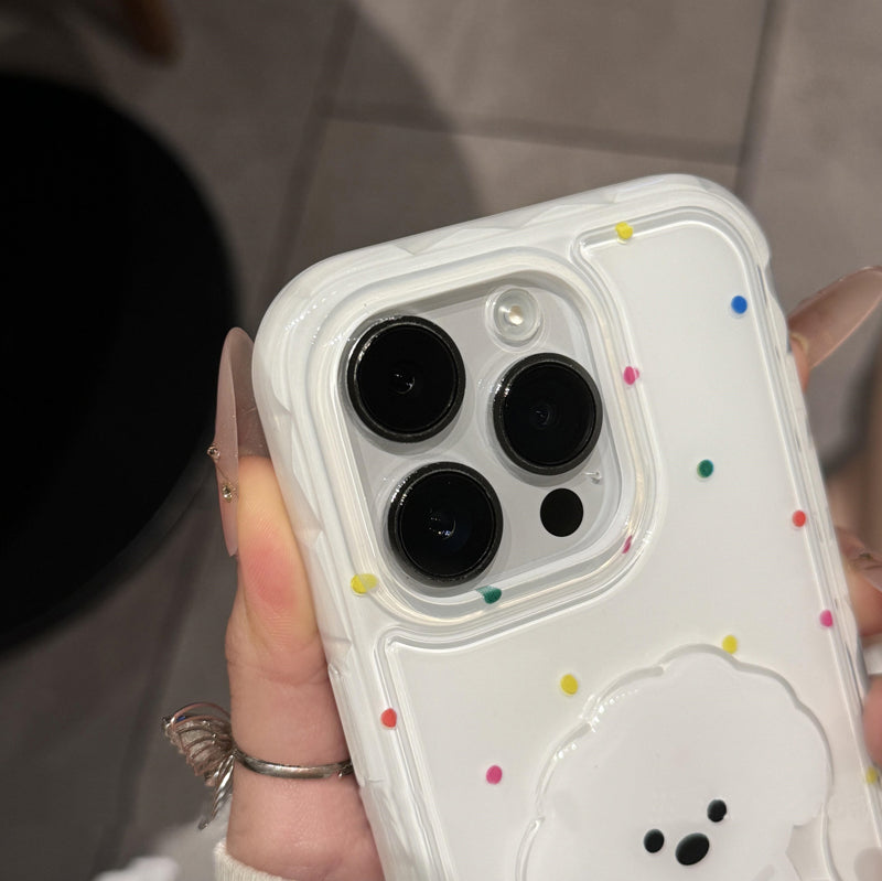 〖i969〗カラフル 水玉 アルファベット 子犬 iPhone 16 17 17ProMax ケース