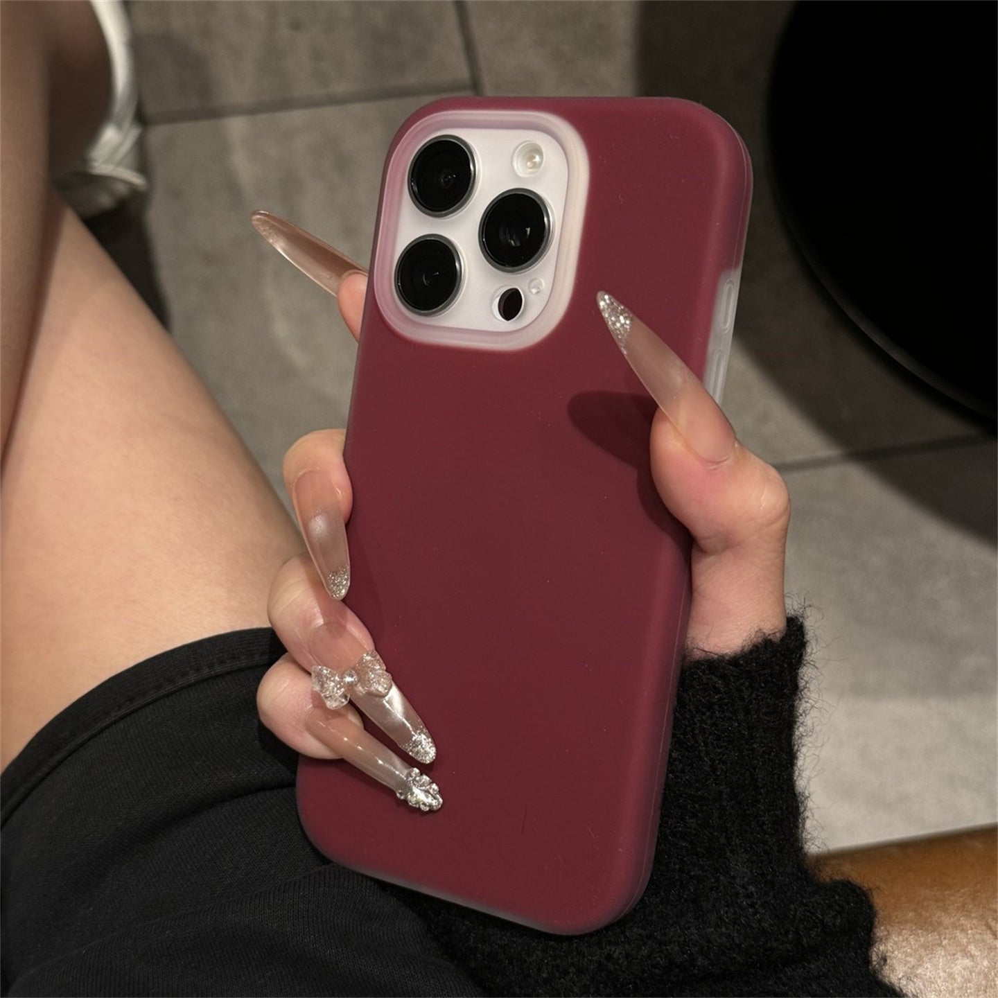 〖i978〗上質なジェル状シリコン製 秋冬のスマートフォンケース