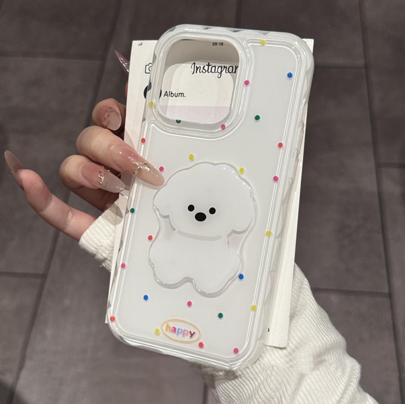 〖i969〗カラフル 水玉 アルファベット 子犬 iPhone 16 17 17ProMax ケース