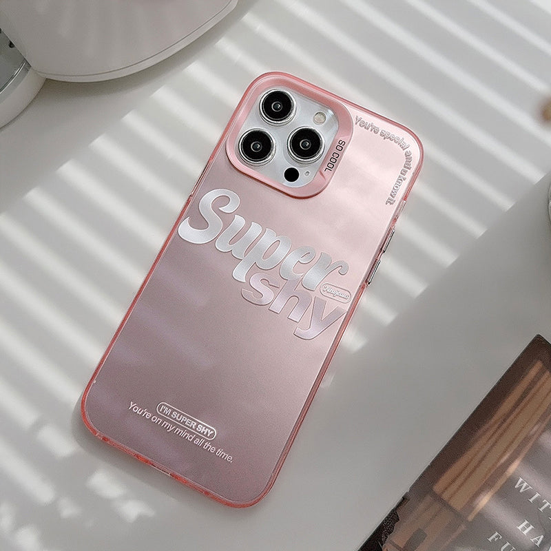 〖i737〗ピンク文字のスマホケース,iPhone14 カバー ピンク,スマホケース ピンク