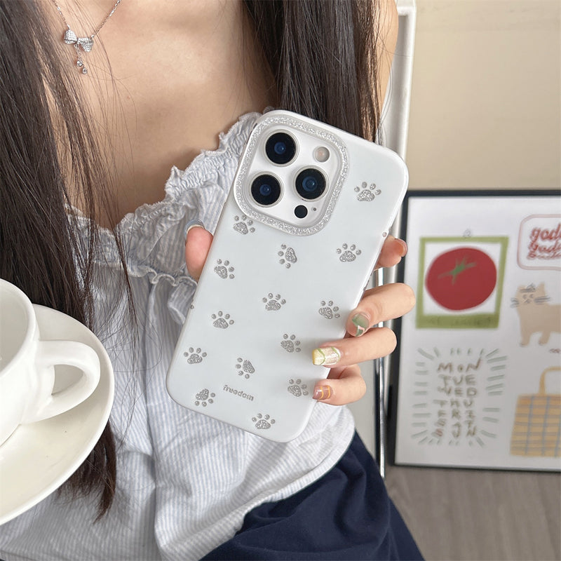 〖i972〗キラキラ 猫の肉球 スマホケースiPhone 17 17Pro Maxケース