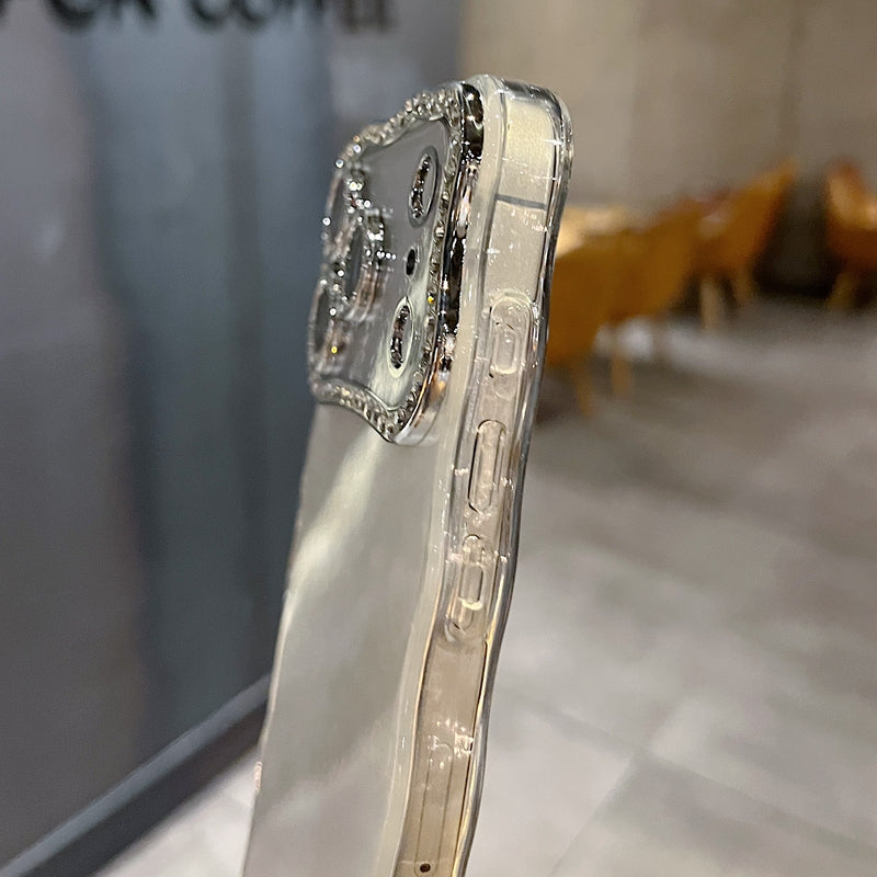 〖i962〗iPhone 17 17Pro キラキラのハートと星のスマホケース