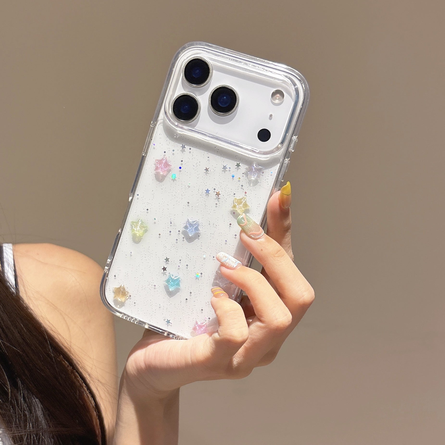 〖i971〗韓国風 レジン スター スマホケースiPhone 17 17Proケース