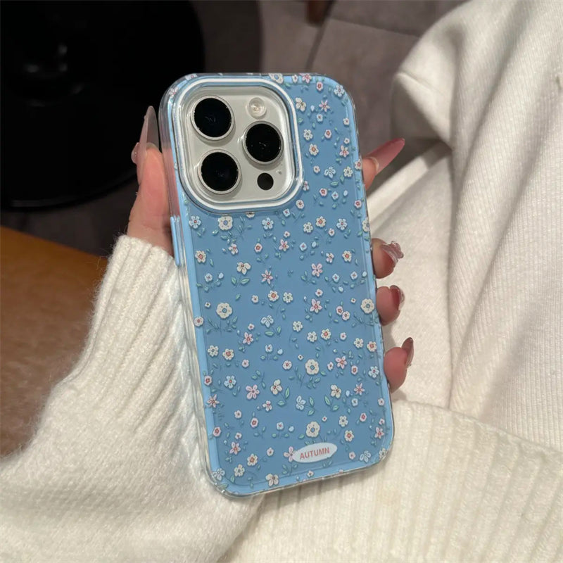 〖i941〗夏の爽やかな小花柄iPhone 16 16Pro 16ProMax用携帯ケース