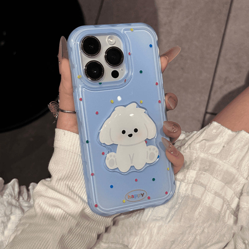 〖i969〗カラフル 水玉 アルファベット 子犬 iPhone 16 17 17ProMax ケース