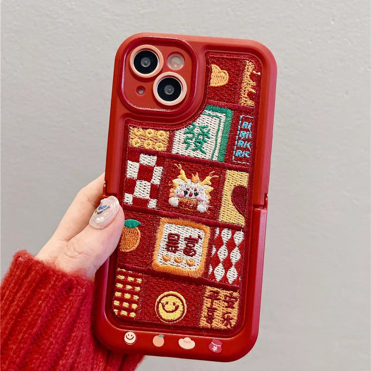 〖i755〗iPhone15ケース刺繍 ,iPhone13赤似合うケースおしゃれ,スマホケース 韓国 刺繍