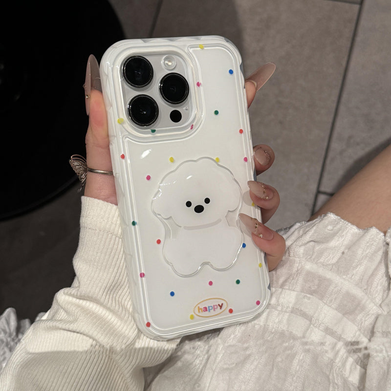 〖i969〗カラフル 水玉 アルファベット 子犬 iPhone 16 17 17ProMax ケース