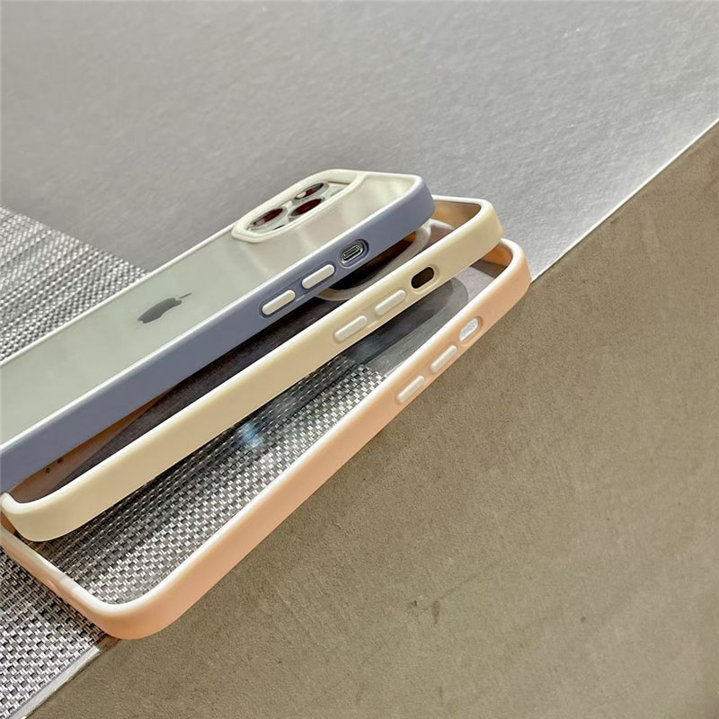 〖i248〗ボーダースマホケース iPhone 13 ケース  透明シェル iPhone 12 Pro ケース シンプルな携帯ケース