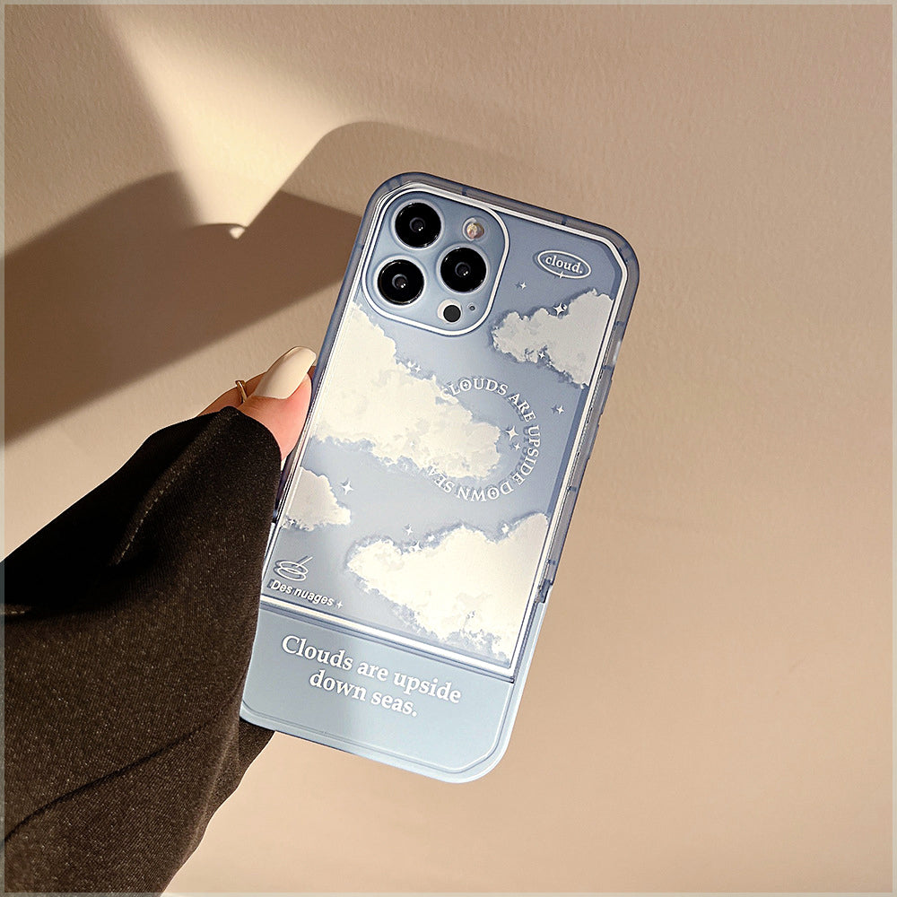 〖i391〗青白い雲TPUスマホケースiPhone 12スマホケース/iPhone 13ケース