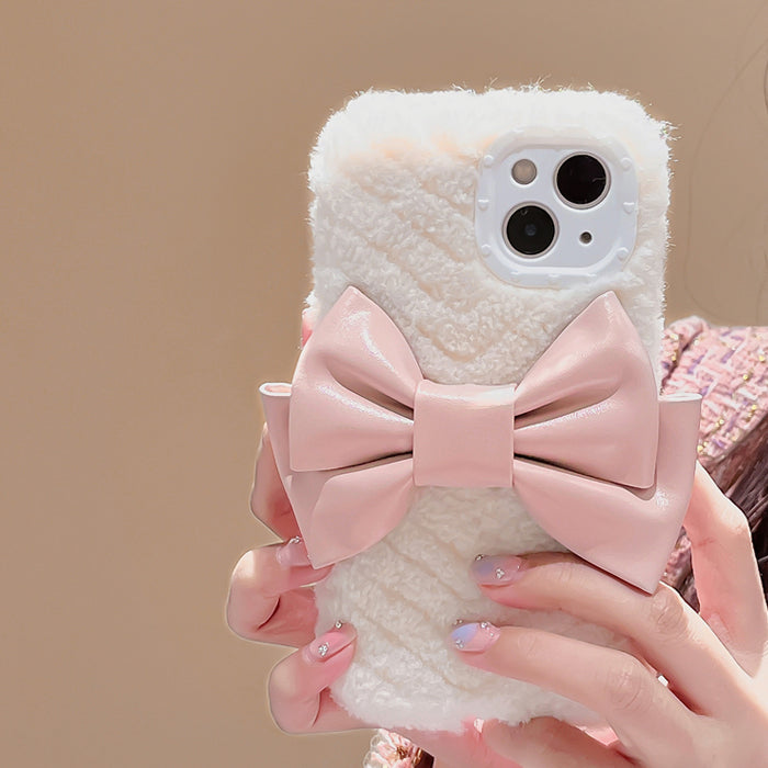 〖i531〗スマホケース 韓国 おしゃれ,ぬいぐるみ弓スマホケース,iPhone 13 14 かっこいい スマホケース