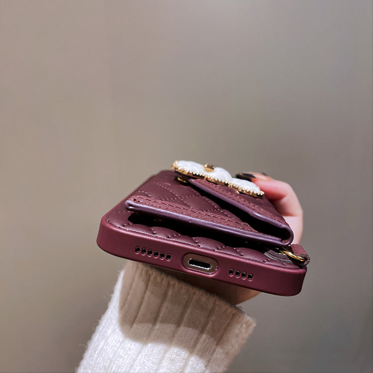 〖i599〗iPhone 14 Pro ケース ベルト付き ショルダー 肩掛け 斜めがけ 皮革カバー 背面カード収納 耐久性 おしゃれ ブラケ 落下防止