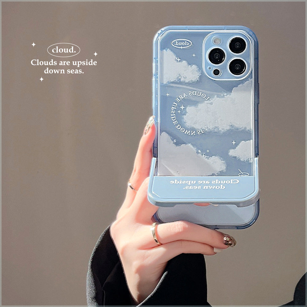 〖i391〗青白い雲TPUスマホケースiPhone 12スマホケース/iPhone 13ケース